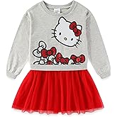 Hello Kitty Sanrio Girls Long Sleeve Tulle Dress for Little Kids to Big Kids