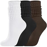 Elapse Space 3 Pairs Slouchy Socks, Knee High Long Scrunch Socks, Size 5-9