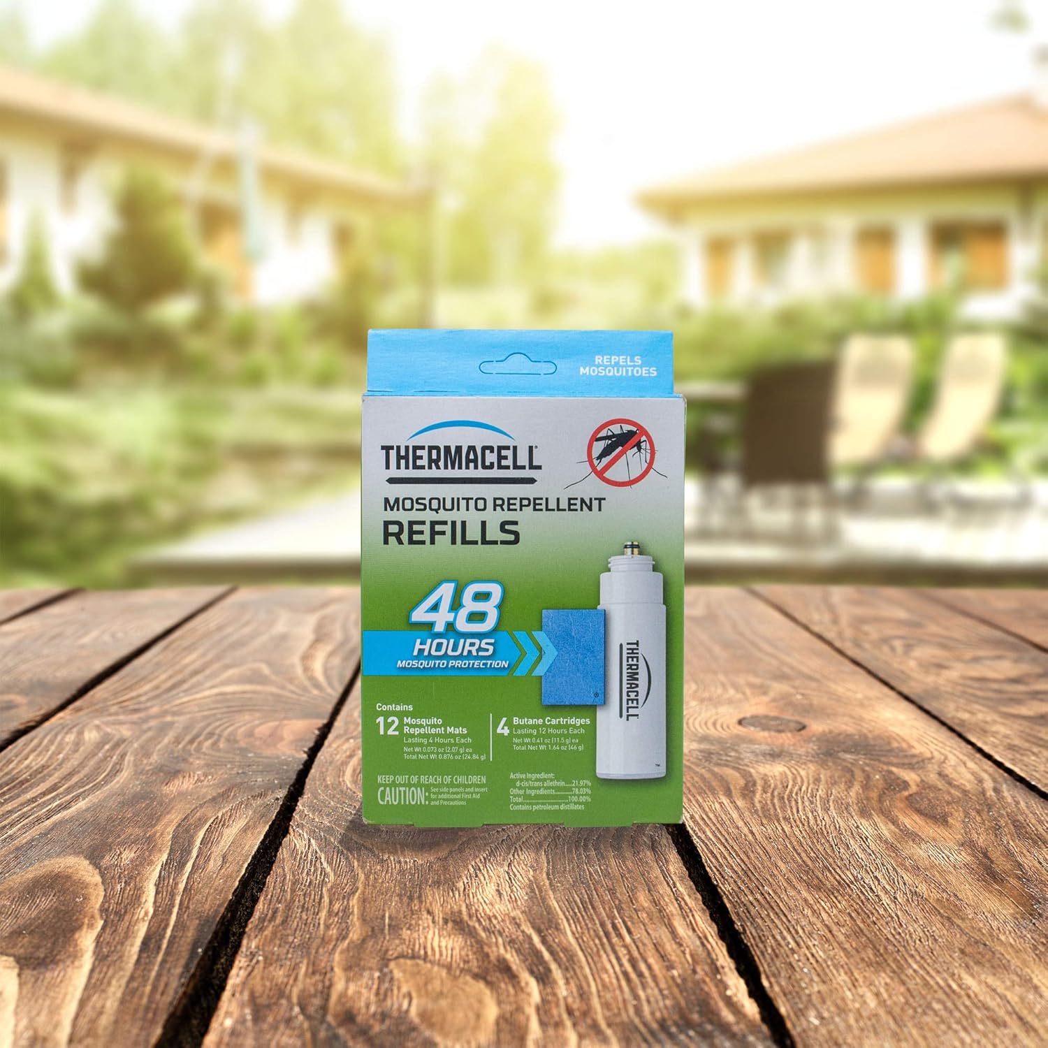 Thermacell Mosquito Repellent Refills, 48-Hour Pack; Contains 12 Repellent Mats, 4 Fuel Cartridges; Compatible with Any Fuel-Powered Thermacell Product; No Spray, Scent, Mess; 15 Ft Zone of Protection: Thermacell: Industrial & Scientific