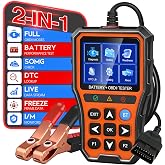 2-in-1 PRO OBD2 Scanner Diagnostic Tool,Car Code Reader with Battery Tester | Check Engine Code Reader with Reset OBDII, Real-Time Date, DTC Lookup, Scan Tool for All OBDII Protocol Cars Since 1996