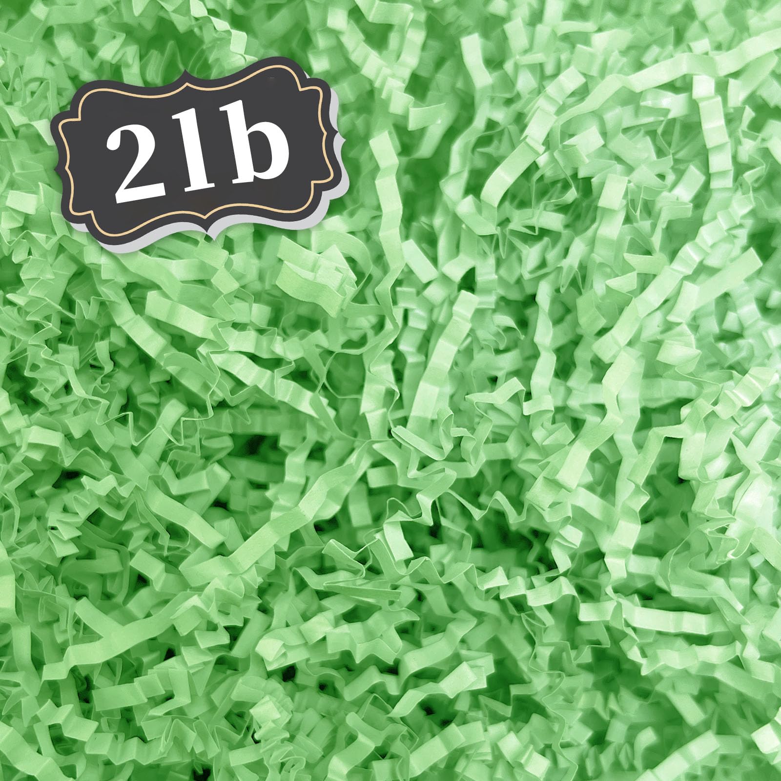 ZEBMOON 2 LB Light Green Crinkle Cut Paper Shred