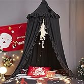 VETHIN Bed Canopy for Girls,Princess Round Dome Dreamy Mosquito Net Bedding Girls Room Castle Play Tent Hanging House Decor R