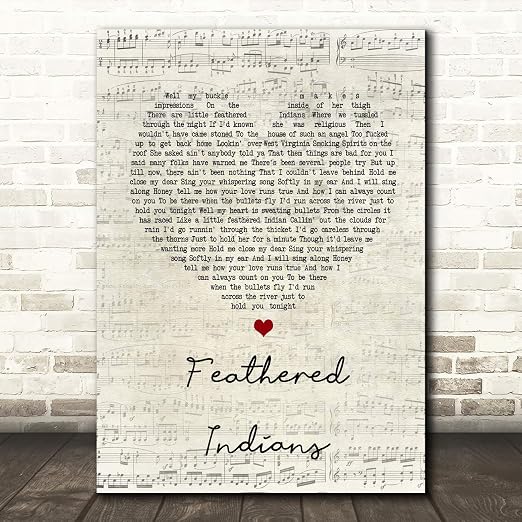 Amazon.com: Feathered Indians Script Heart Song Lyric Quote Wall Art