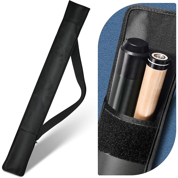 Sac De Rangement Pour Queue De Billard – 2 Pièces, Type 1/2, Toile Résistante, Fermeture Velcro, Bandoulière Réglable – Pliable, Protection Contre Les Rayures