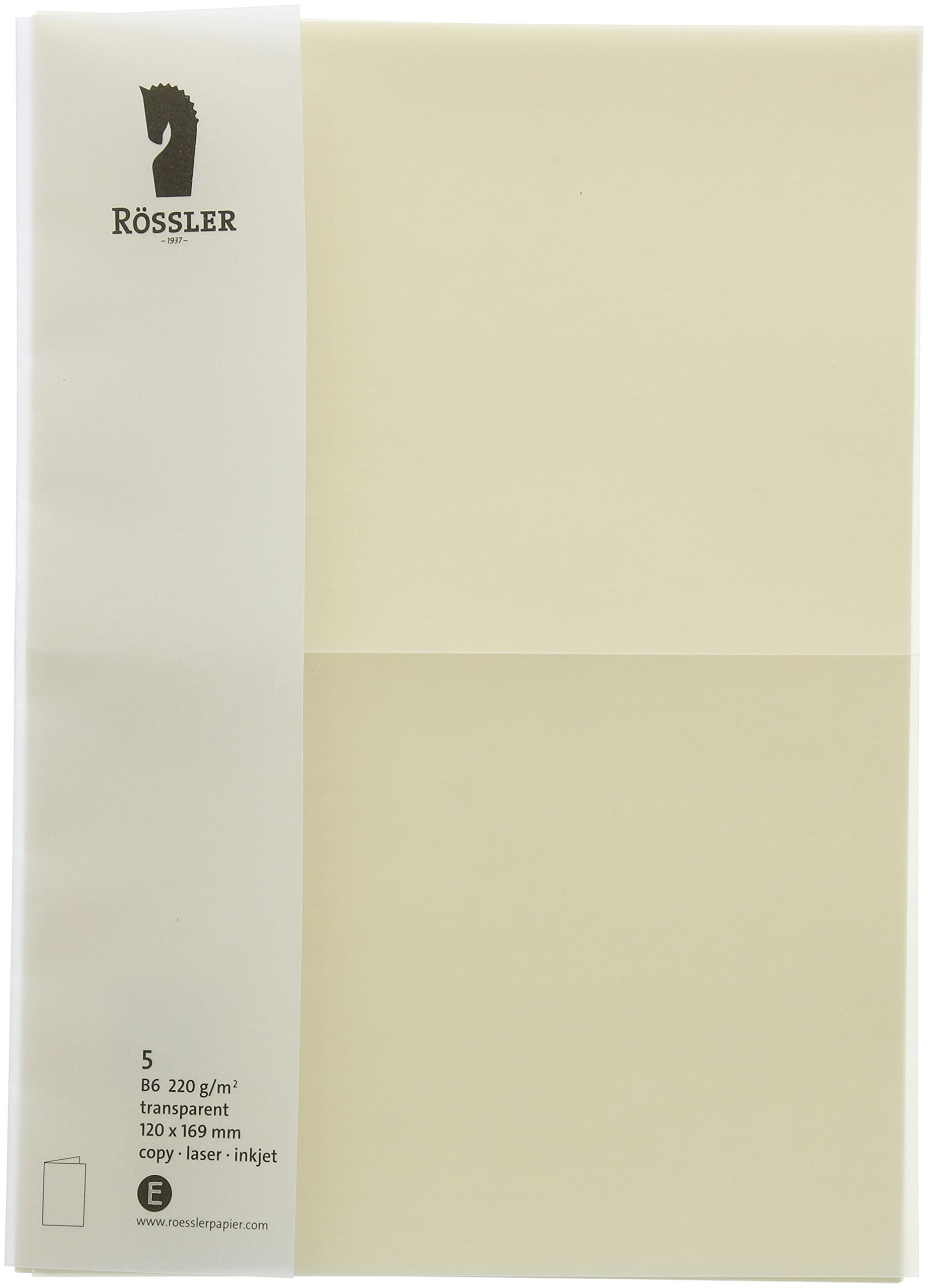 Paperado B6 Folded Card - Translucent Champagne (Pack of 5)