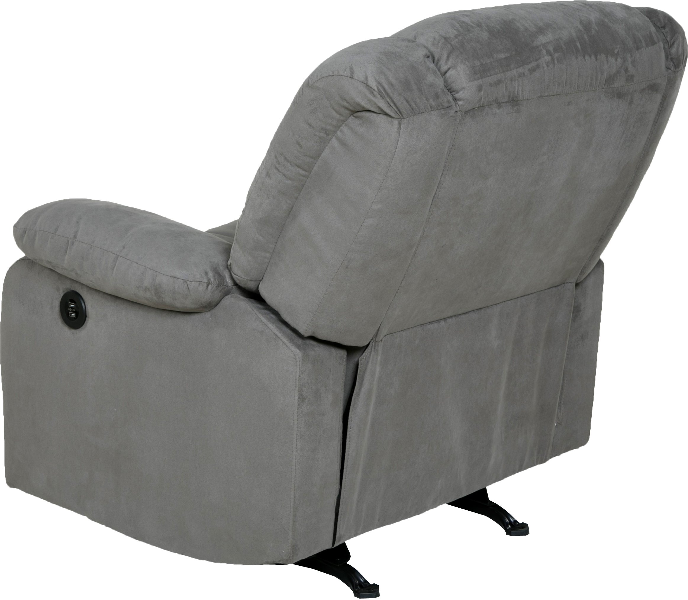 Relaxzen Massage Rocker Recliner with Heat and USB, Gray Microfiber