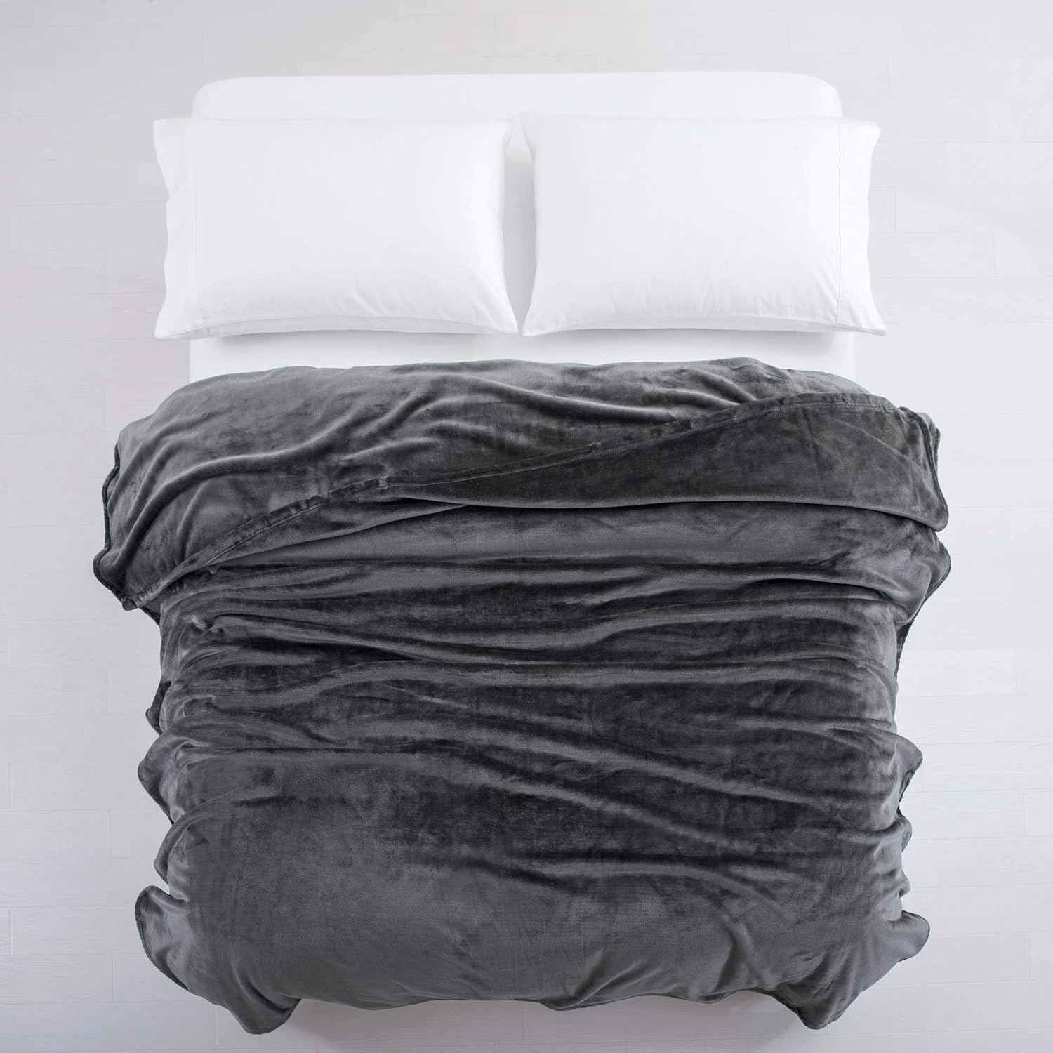 MOONLIGHT20015 Fleece Throw Blanket Dark Grey 5ft x 6.5ft, Soft Cosy Fluffy Blankets for Sofa/Couch/Bed - Image 5