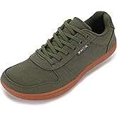 WHITIN Men's Wide Barefoot Shoes | Stylish Canvas Minimalist Sneakers | Zero Drop Sole