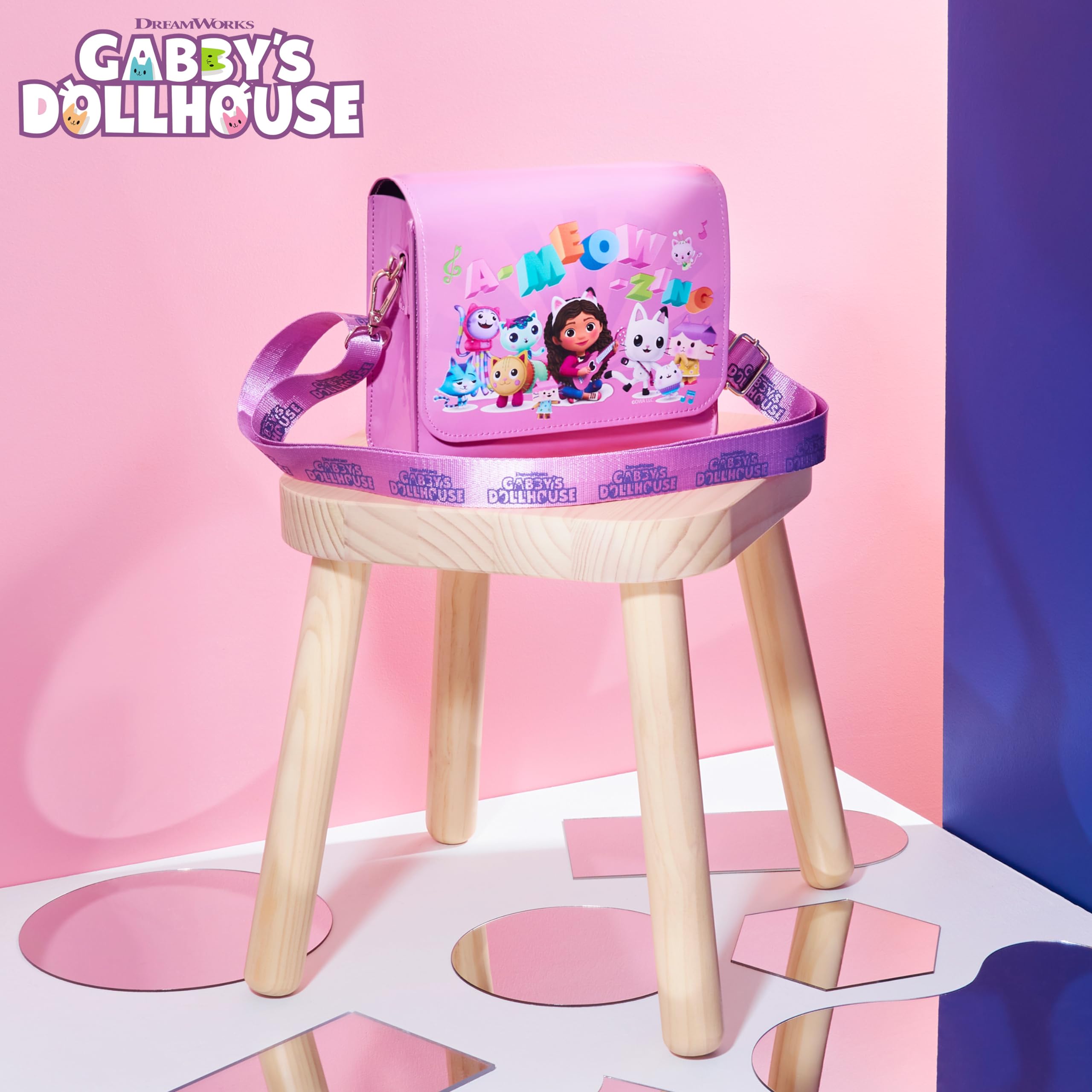 Gabby's Dollhouse Girls Purse, Cute Shoulder Bag with Adjustable Strap - Girls Gifts