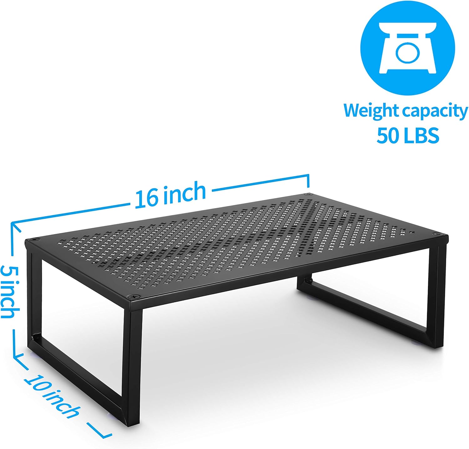 2 Pack- Simple Trending Monitor Stand Riser, Metal Desktop Stand with Anti-Slip Suction Cup for Laptop, Computer, iMac, Pc, Printer, Black : Office Products