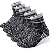 FEIDEER Men's Walking Hiking Socks, Wicking Cushion Quarter Crew Socks for Mens Outdoor Sports, 3/4/5 Pair, 6-15 Size