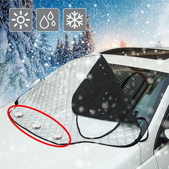 TOPWINRR Magnetische Windschutzscheibe Abdeckung Frontscheibenabdeckung Auto Winterabdeckung Frostschutz Eisschutz Sonnenschu