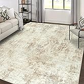 Area Rugs 5x7 Living Room: Large Soft Washable Rug Modern Abstract Anti-Skid Non-Shedding Carpet Indoor Floor Thin Carpets for Bedroom Dining Room Farmhouse Nursery Home Office Beige Grey