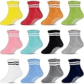 HYCLES Toddler Grip Socks, Non Slip Kid Socks Floor Skid Sock with Gripper for 1-10T Boy Girl 6-12 Months Baby