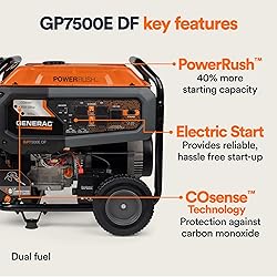 Generac 7,500-Watt Dual-Fuel Compatible Portable