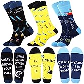 Jeasona Funny Socks for Men Fun Funky Novelty Cool Crazy Dress Crew Cotton Socks Size 7-13