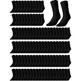 Haysandy 150 Pairs Women Men Socks Bulk Crew Unisex Casual Soft Cotton Socks Athletic Dress Socks for Homeless Gift