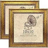 TKYGU 10x10 Picture Frame set of 2-Vintage Frames with nd Shatter-Resistant Glass - Antique Style Frames for Wall - Ornate Frame for Office or Home Decor best gift
