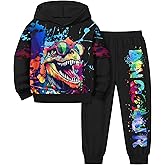 TyeSmo Toddler Boy Clothes Dinosaur Printed Hoodies Toddler Clothes for Boys Long Sleeve Sweatpants Set T-Rex Outfits 3-7t