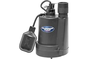 Superior Pump 92250 1/4-HP Thermoplastic Submersible Sump Pump with Tethered Float Switch