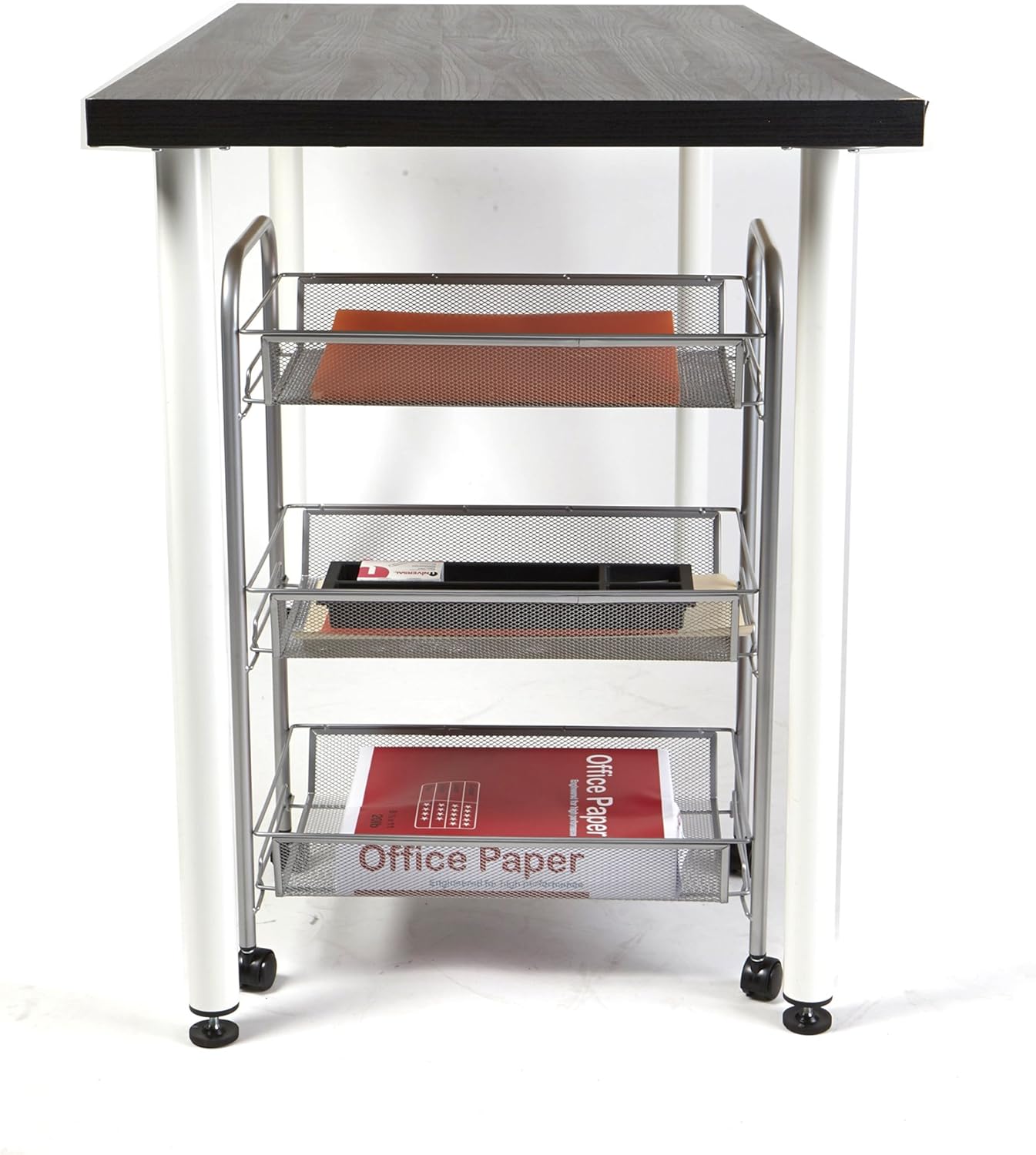 Mind Reader 3-Shelf All Purpose Mobile Utility Cart, Silver: Kitchen & Dining
