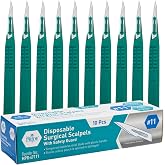 MED PRIDE Disposable Surgical Scalpels, Sterile, #11 Steel Blade, 10-Pack