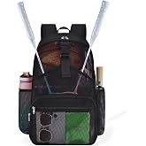 Metaverse Sports Mesh Backpack 20 Inch, Racket &amp; Bottle Holders | Racket holder w/ buckle. Side pockets hold 32oz. Multi-zip front. Padded S-straps. Breathable mesh. 12.5x20.5x8