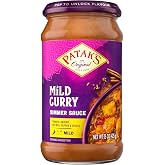 Patak&rsquo;s Mild Curry Simmer Sauce - Coconut-Based Curry Sauce with Red Bell Peppers &amp; Spices - Gluten-Free &amp; Vegan Indian Mild Sauce - Perfect for Quick and Easy Curry Dishes - 15oz Jar (Pack of 3)