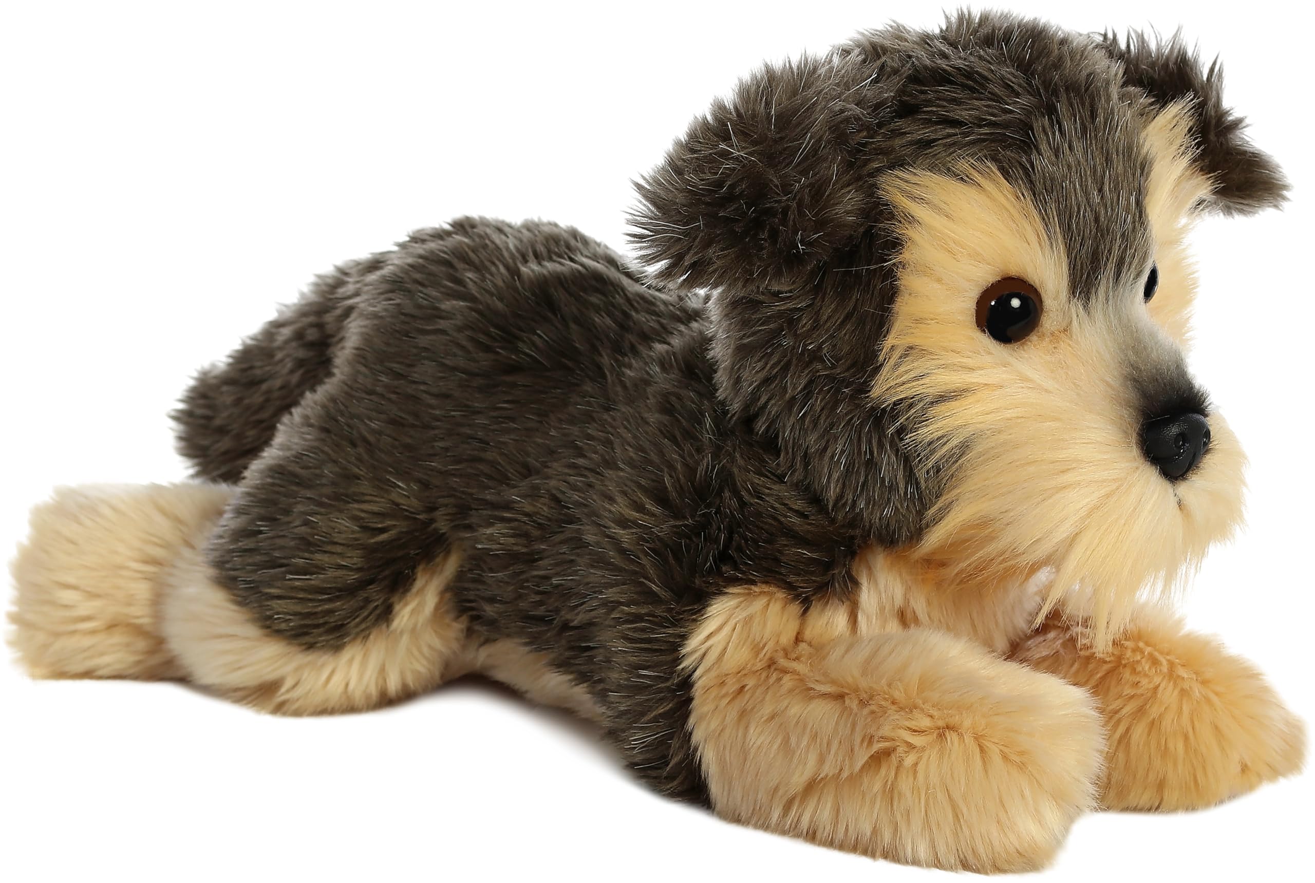 Animal de peluche Adorable Flopsie™ Yorky™ ​​de Aurora® - Facilidad de juego - Compañeros atemporales - Gris 12 pulgadas