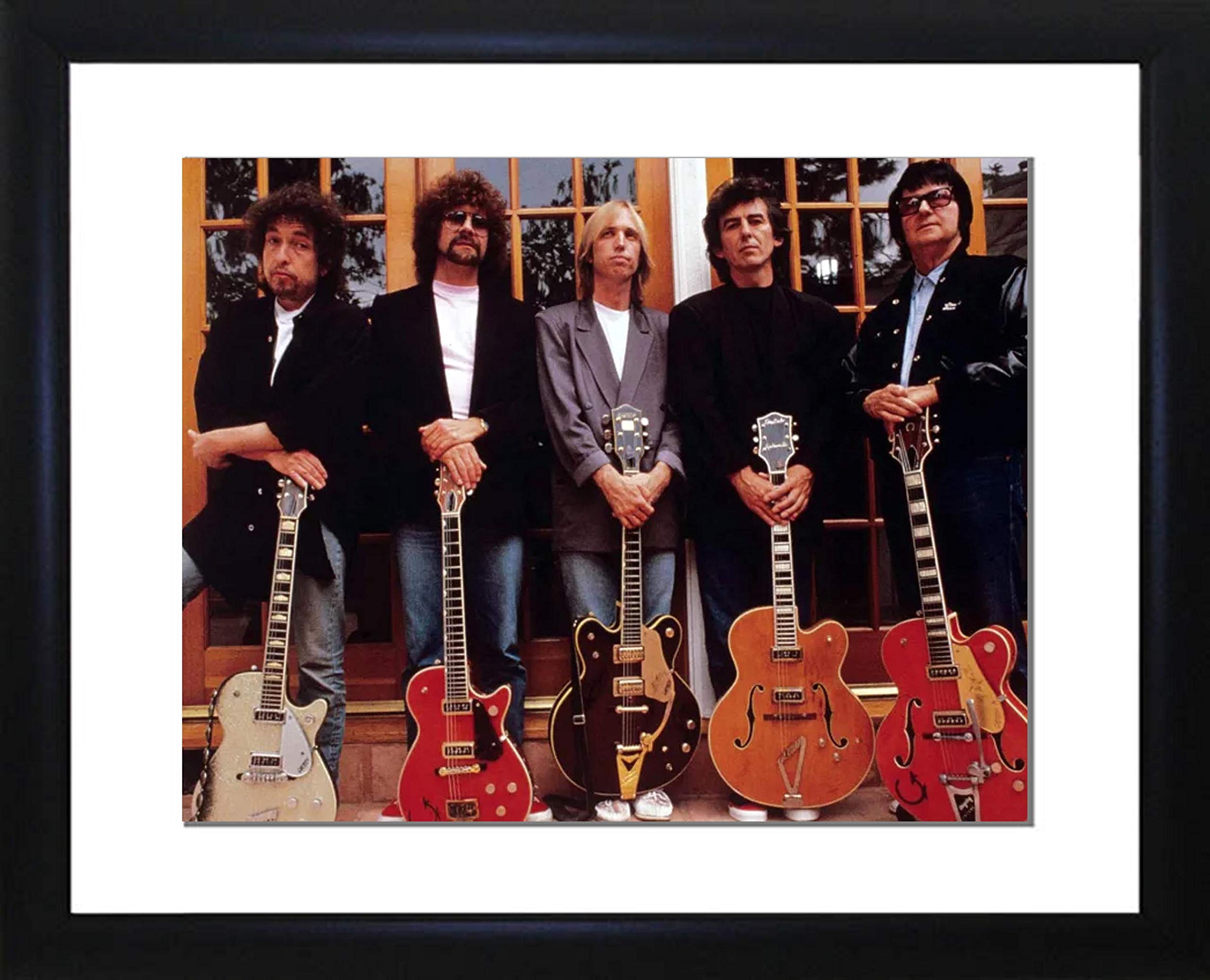 Traveling Wilburys (Bob Dylan, Jeff Lynne, Tom Petty, George Harrison and Roy Orbison) Framed Photo