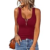 BTFBM 2026 Spring Tops for Women Summer Scoop Neck Ribbed Henley Button Sleeveless Casual Basic Tank Top Clothes Outfits