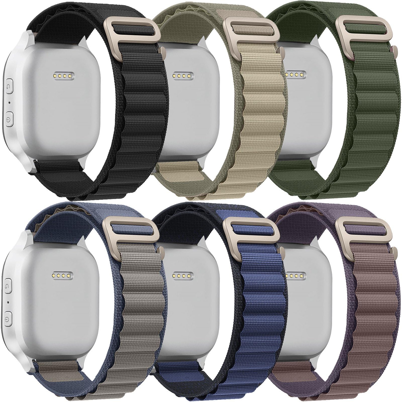6 Pack Alpine Loop Bands Compatible with Apple Watch Ultra 3 2 1 Band 49mm 46mm 45mm 44mm Men Women；Soft Sport Loop Bands Replacement Strap for iWatch Ultra 3&2&1 Series 11 10 9 8 7 SE 6 5 4
