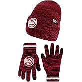 Ultra Game Men's NBA Official Super Soft Winter Beanie Knit Hat with Extra Warm Touch Screen Gloves