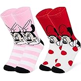 Disney Slippers Socks for Women & Teens US Size 4-9, Pack of 2 Non Slip Fleece Winter Socks, Soft & Fluffy, Gifts for Her