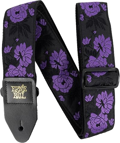 Ernie Ball Jacquard Guitar Strap Lavender Rose 41 to 72 Inches 2 Inches Wide