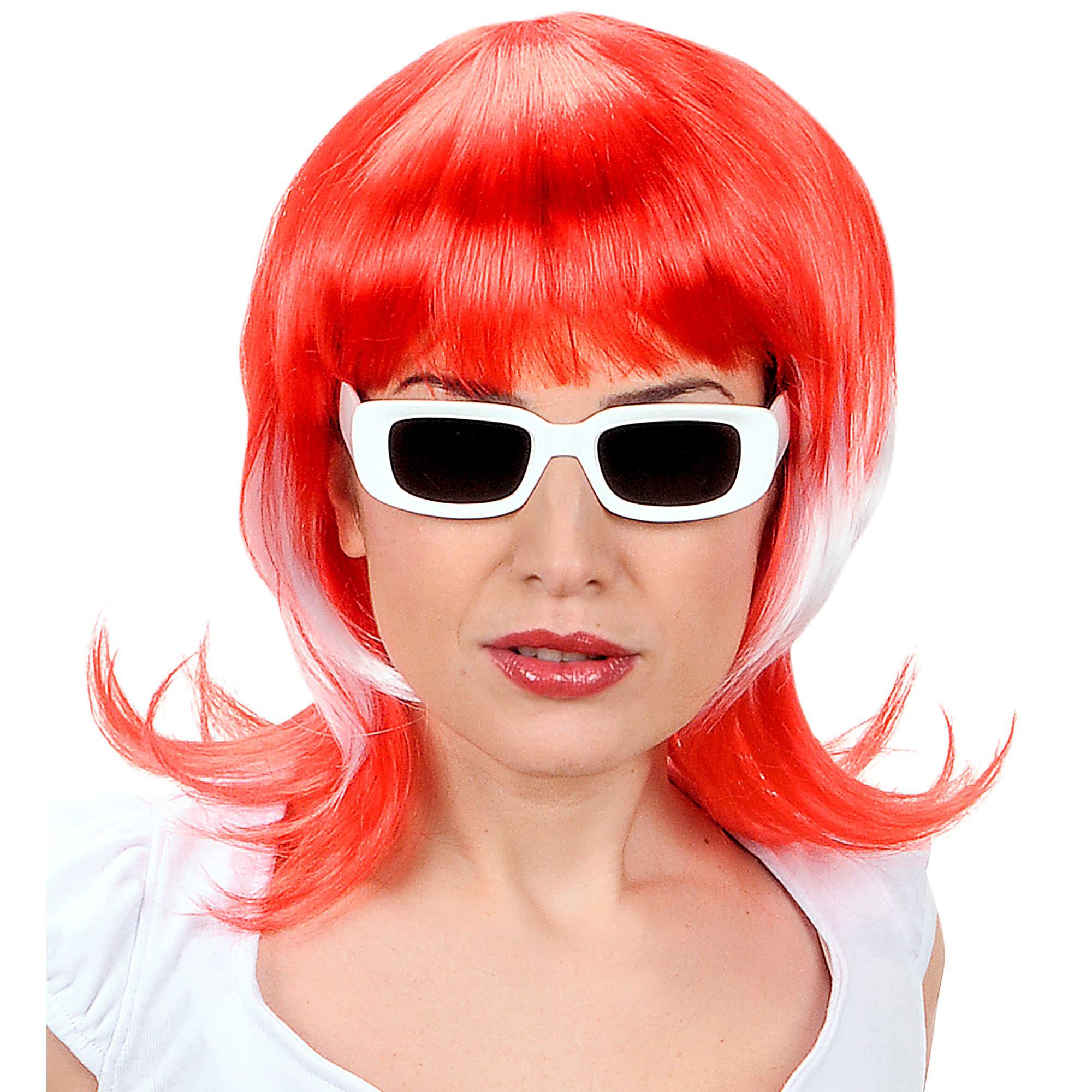 Ladies Supporter Woman - Red White Red Wig for Hair Accessory Fancy Dress