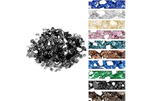 Onlyfire 10 pounds Fire Glass for Propane Fire Pit and Gas Fireplace, 1/2 Inch Reflective Firepit Glass Rocks for Fire Pit Table and Fire Bowl, High Luster Onyx Black