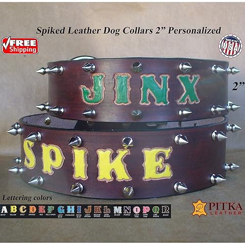 2 inch wide personalized dog collars