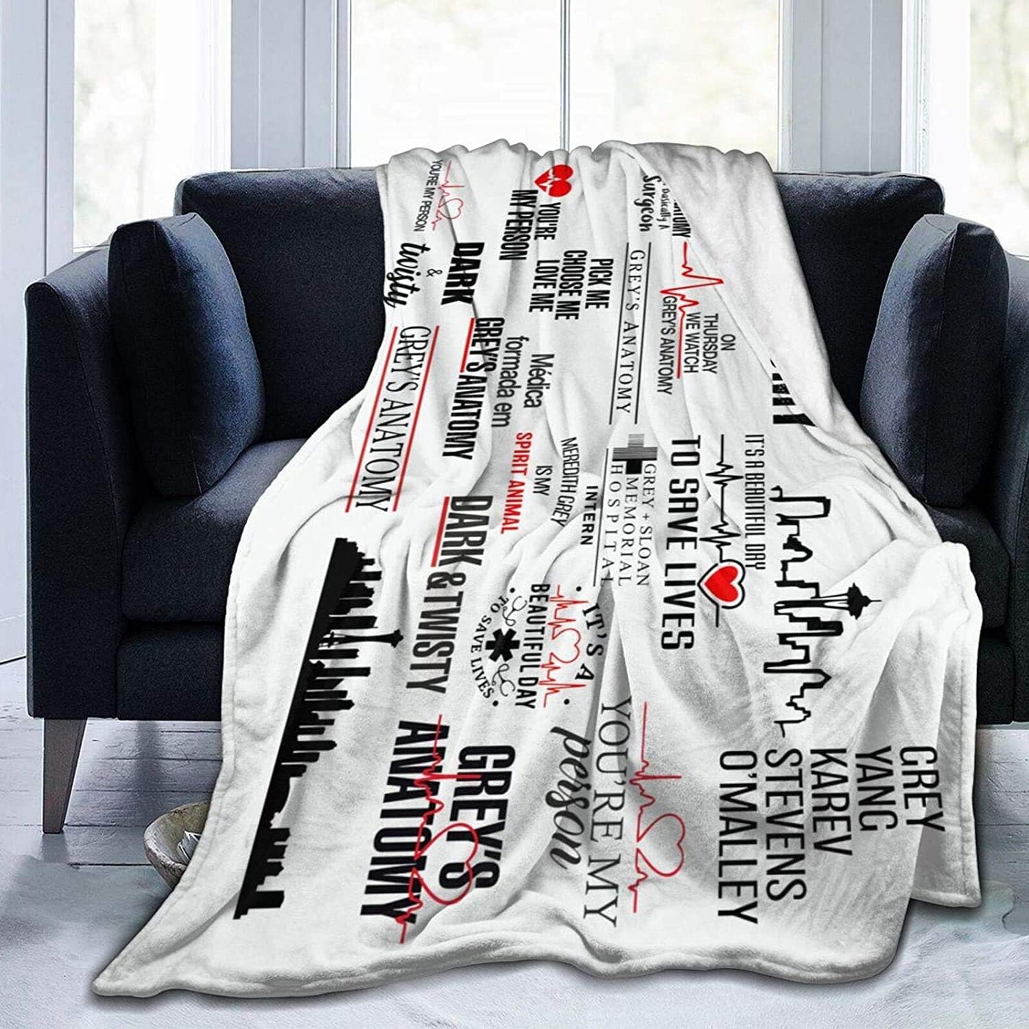 Palglg GreysAnatomy Blanket, Velvet Plush Large Throw