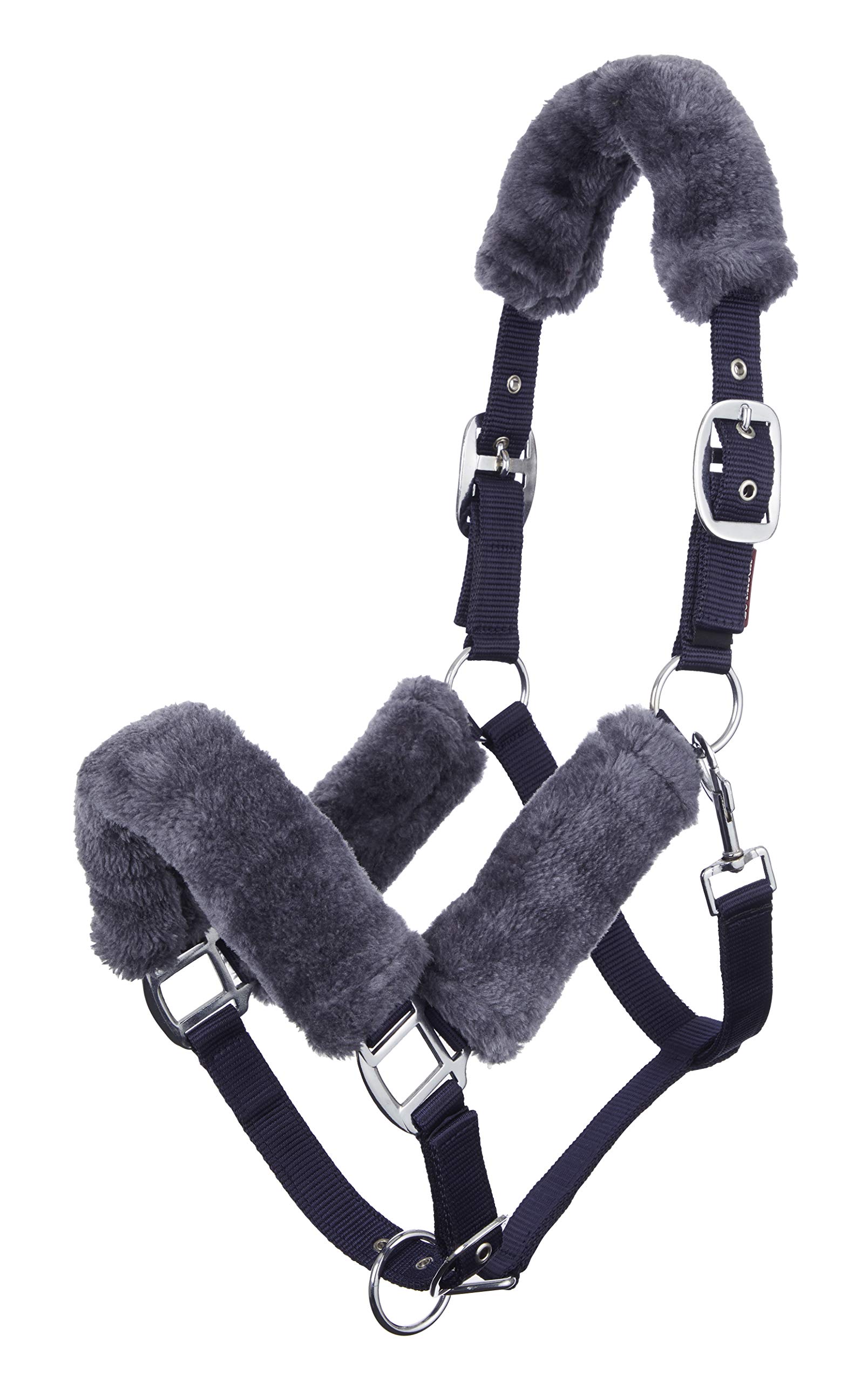 LeMieux Comfort Headcollar for Horses - Navy/Grey - Soft Fleece Lining - Adjustable & Durable - Full — image 1