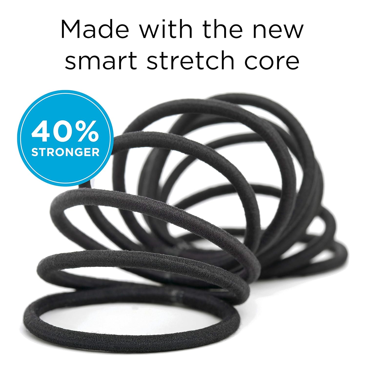 Goody Ouchless Women's Hair Braided Elastic Thick Tie, Black, 27 Count (Pack of 1), 4MM for Medium Hair : Ponytail Holders : Beauty