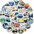 BulbaCraft 100 Pcs Mountain Stickers for Water Bottle, Outdoor Stickers, Camping Stickers, Adventure Stickers, Nature Stickers, Party Supplies Camping Theme, Camp Party Laptop Decals