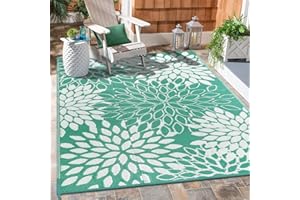 Anidaroel Outdoor Rugs 5x8ft for Patios Clearance Waterproof, Reversible Tropical Plastic Straw Camping Mat Outside Rug, Large Outdoor Area Rug for RV, Porch, Deck, Balcony, Picnic(5'x8')