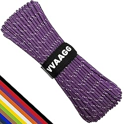 VVAAGG Reflective Paracord Rope 100FT, 7 Strand