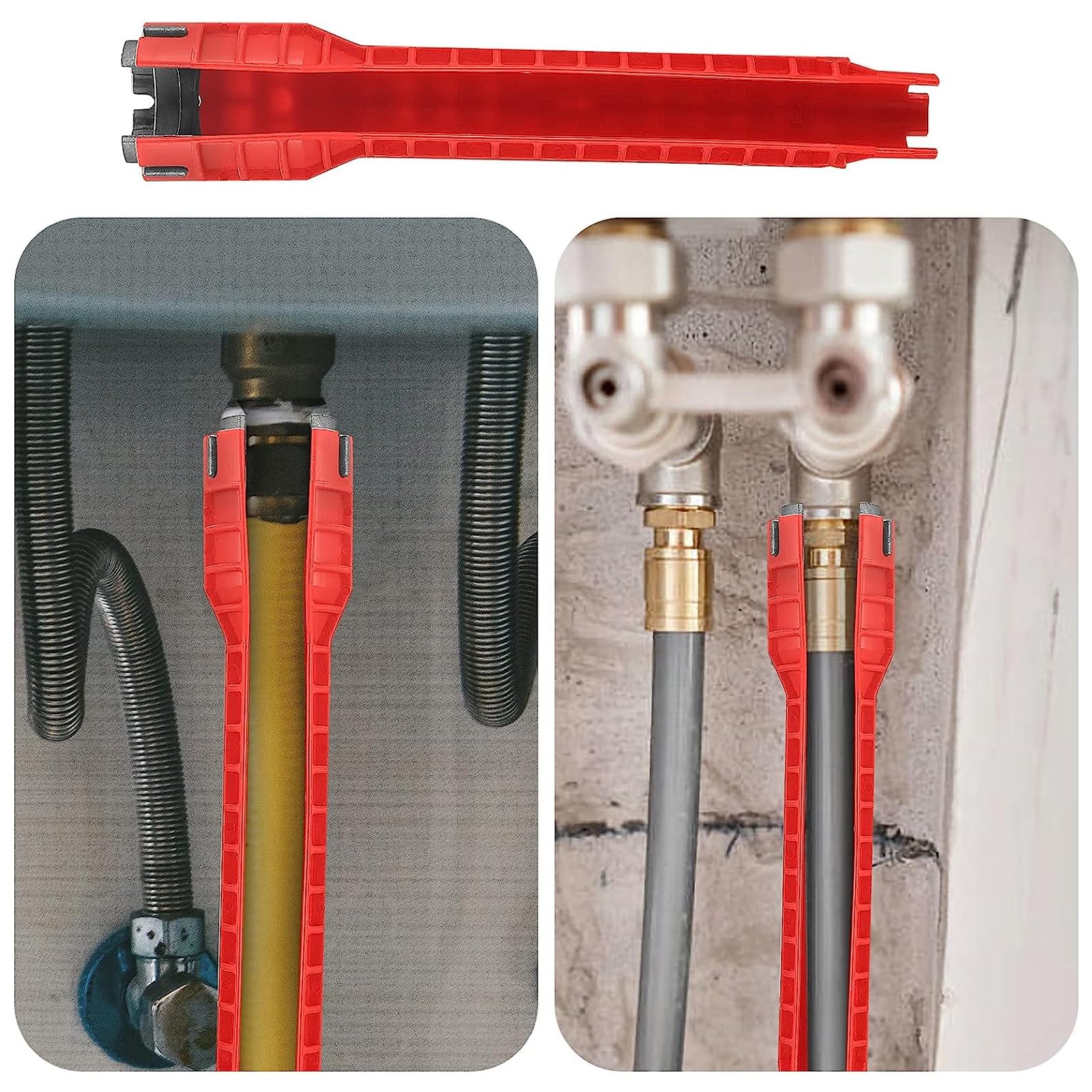 SINRAD Waschbecken Installer Werkzeug, Spülenschlüssel, Armaturenschlüssel, Multifunktion Rohrschlüssel, Geeignet für Toilette, Bad, Küche Multifunktions Spüle Wasserhahn Installer Tools 2