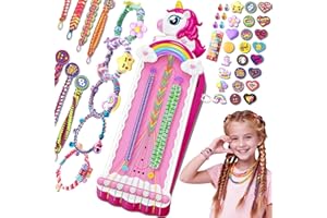 TQEIEU Unicorn Toys for Girls Age 4-6 6-8 8-12, 2-in-1 Friendship Bracelet Making Kit for Girls, Arts and Crafts for Kids Toy,4 5 6 7 8 9 10 11 12 Year Olds Christmas Birthday Gifts,Teen Girl Gift Ideas