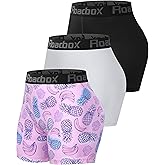 Roadbox 4" Women's Spandex Compression Shorts, 3 Pack Volleyball Shorts Athletic Biker Shorts for Workout Running Gym Yoga