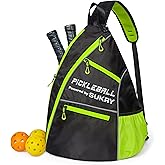 SUKRY Pickleball Bag Sling backpack with Water Bottle Holder for Men and Women Pickle ball Accessories Water-Resistant Sprot Bag