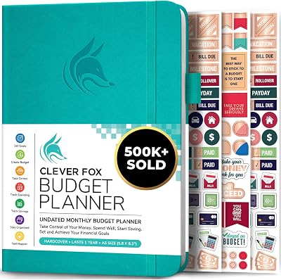 Clever Fox Budget Planner - Monthly Budgeting 12-Month Tracker A5 Turquoise