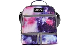 Tilami Lunch Bags Insulated Adjustable Strap Zipper, Two Compartments Cooler Bags, Bento Bags for Kids Toddlers (Purple)